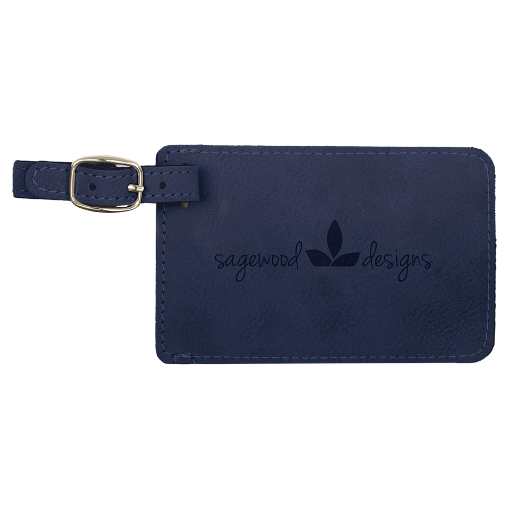 Blue Leatherette Luggage Tag