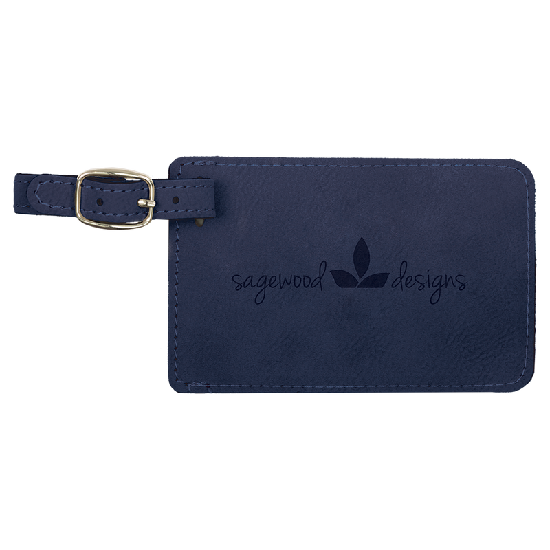 Blue Leatherette Luggage Tag