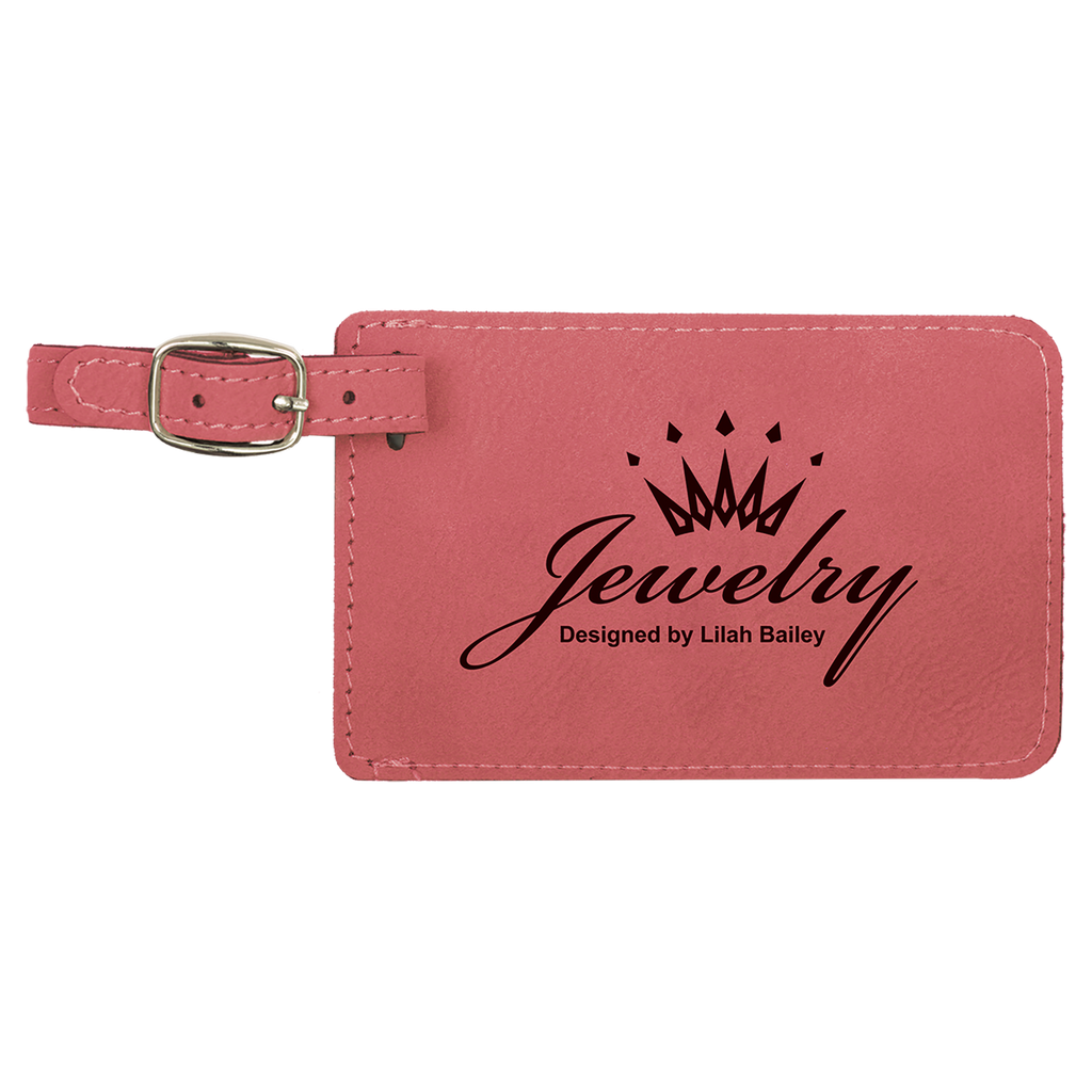 Pink Leatherette Luggage Tag