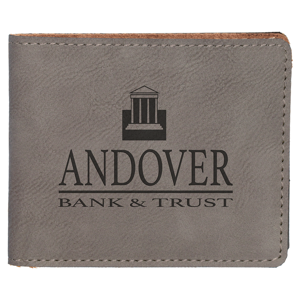 Gray Leatherette Bifold Wallet