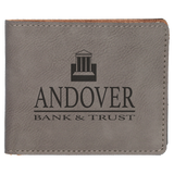 Gray Leatherette Bifold Wallet