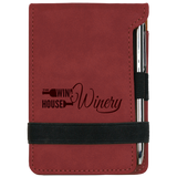 Rose Leatherette Mini Notepad with Pen & Paper