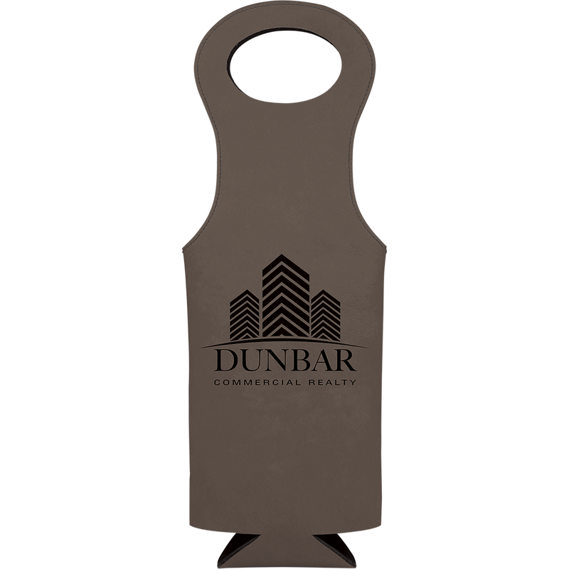 Gray Leatherette Wine Bag