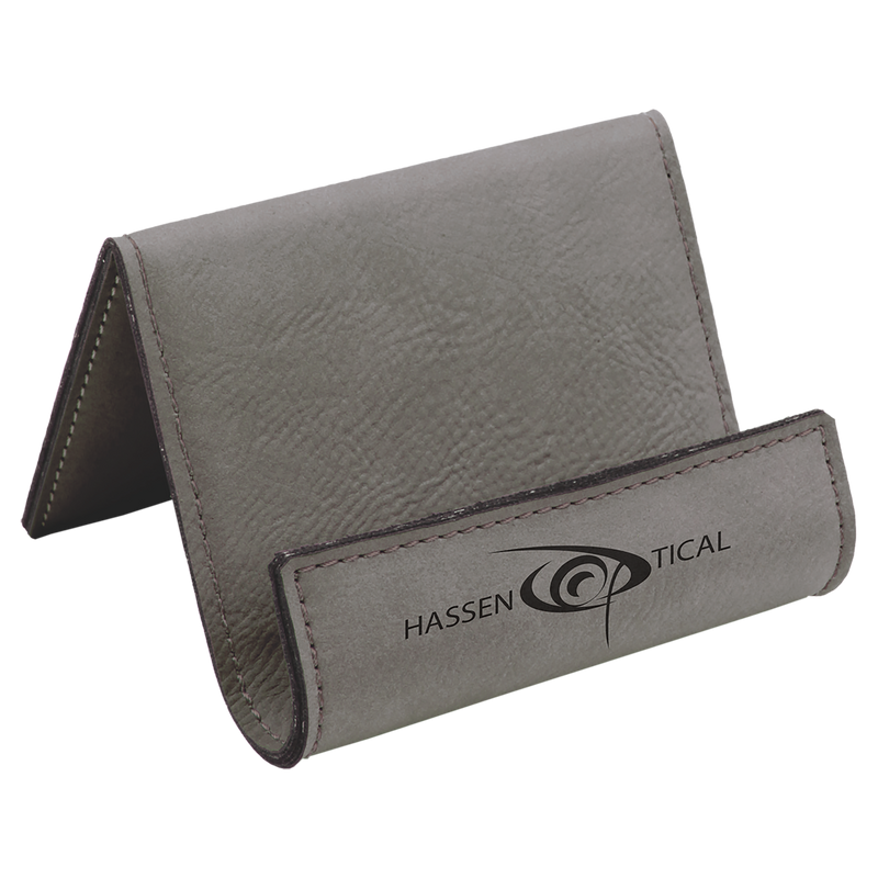 Gray Leatherette Holder/Easel