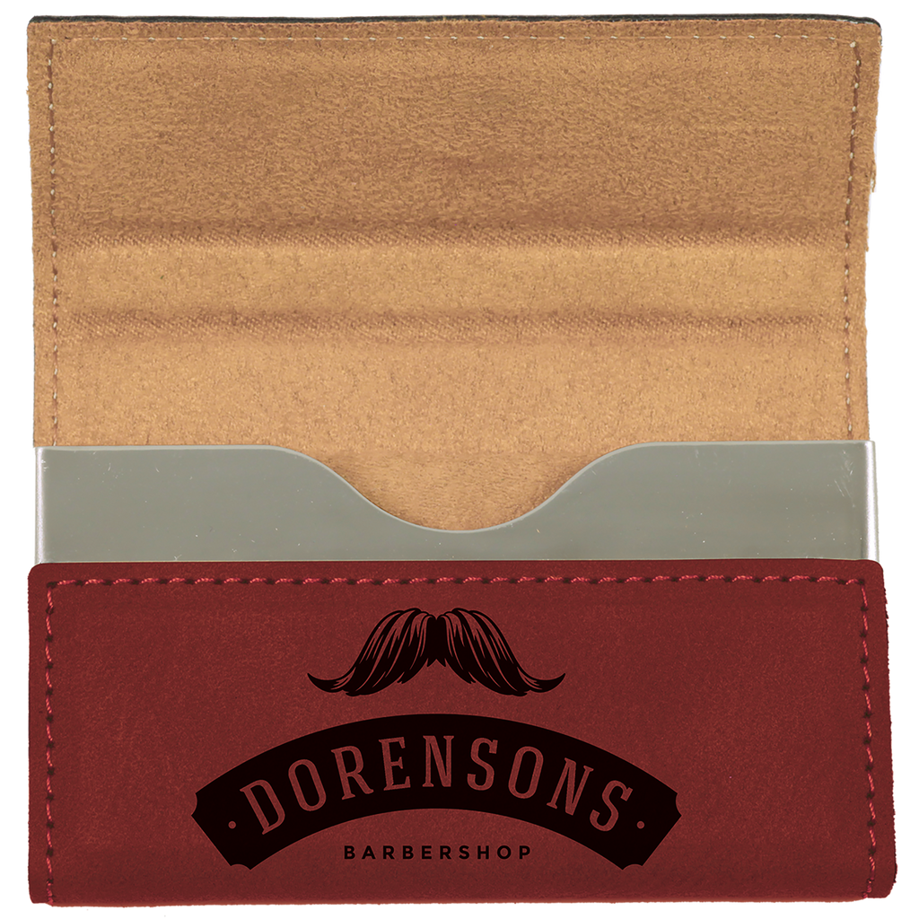 Rose Leatherette Hard Business Card Holder