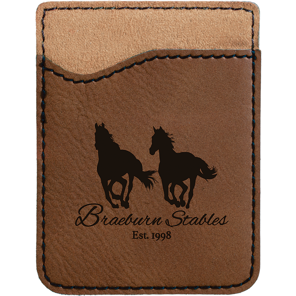 Dark Brown Leatherette Cell Phone Wallet