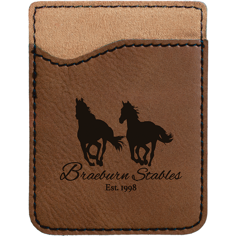 Dark Brown Leatherette Cell Phone Wallet