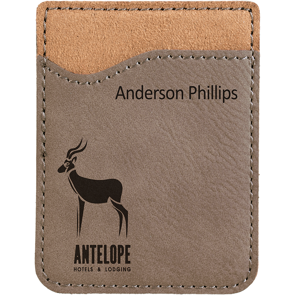 Gray Leatherette Cell Phone Wallet