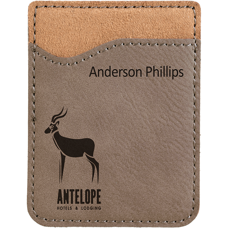 Gray Leatherette Cell Phone Wallet