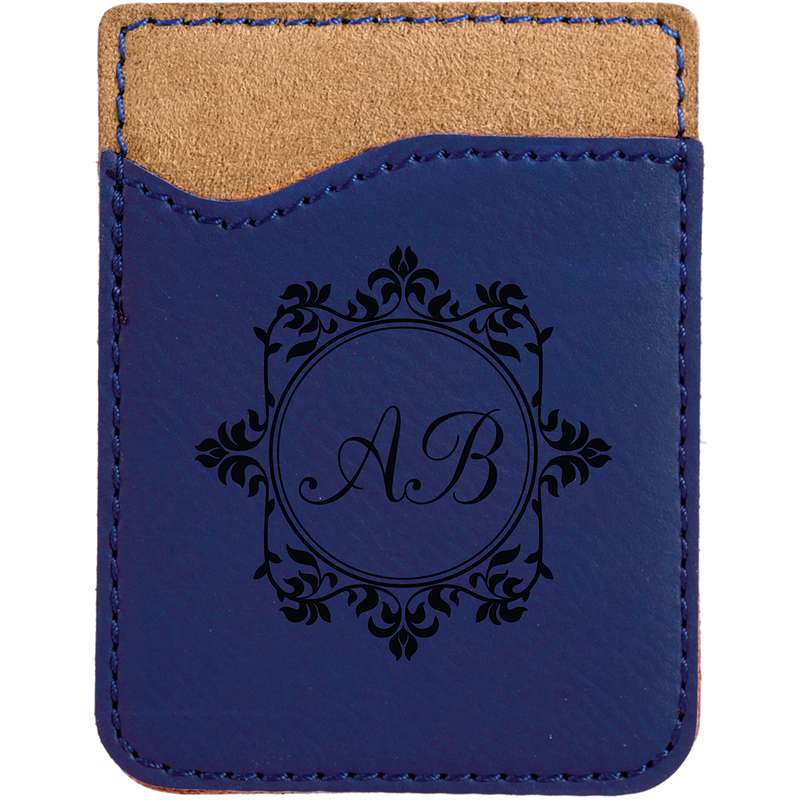 Blue Leatherette Cell Phone Wallet