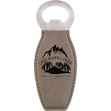 Gray Leatherette Rounded Bottle Opener