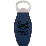 Blue Leatherette Rounded Bottle Opener