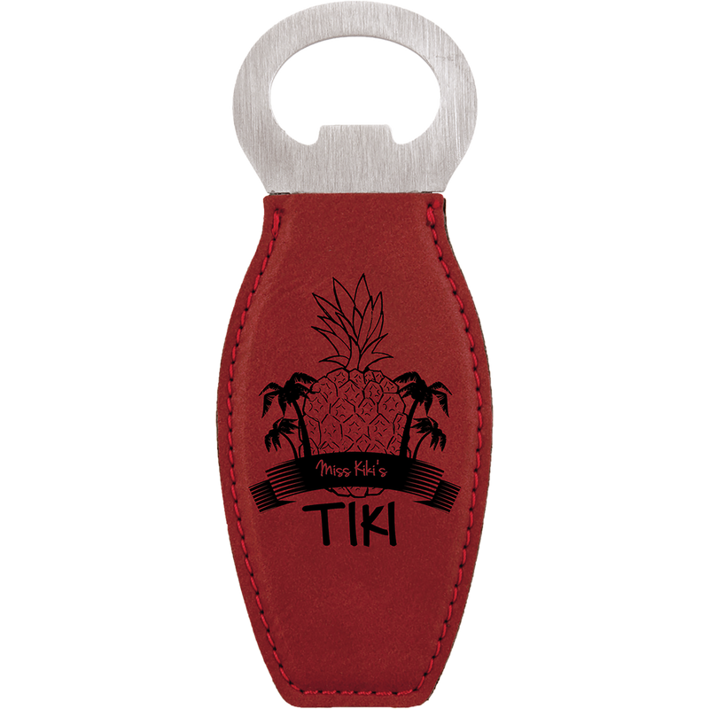 Rose Leatherette Rounded Bottle Opener