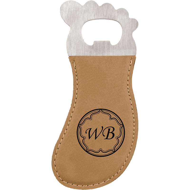 Light Brown Leatherette Foot-Shaped Bottle Opener