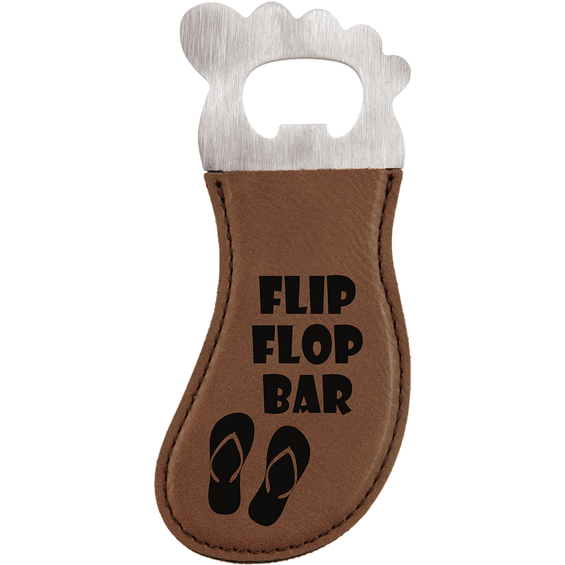 Dark Brown Leatherette Foot-Shaped Bottle Opener