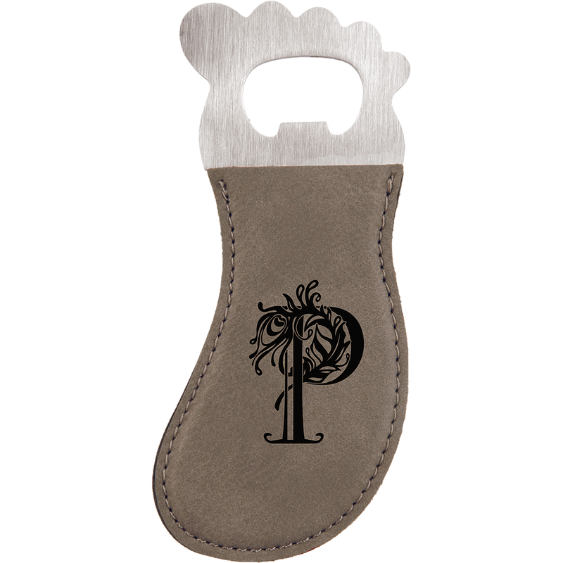 Gray Leatherette Foot-Shaped Bottle Opener