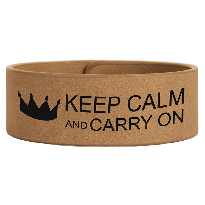 9 1/2" x 1" Light Brown Leatherette Cuff Bracelet