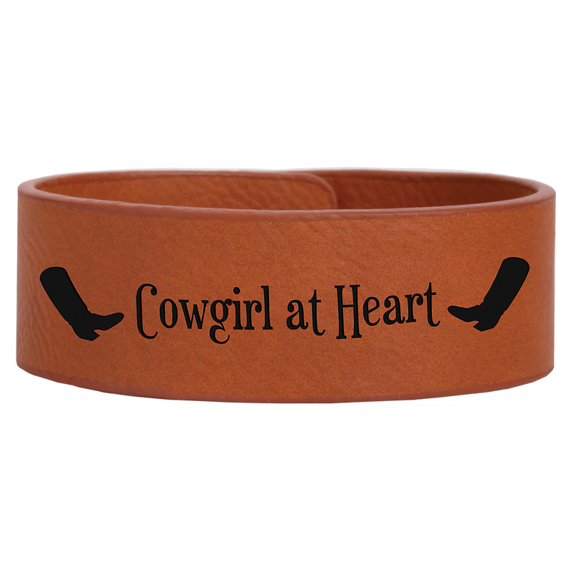 9 1/2" x 1" Rawhide Leatherette Cuff Bracelet