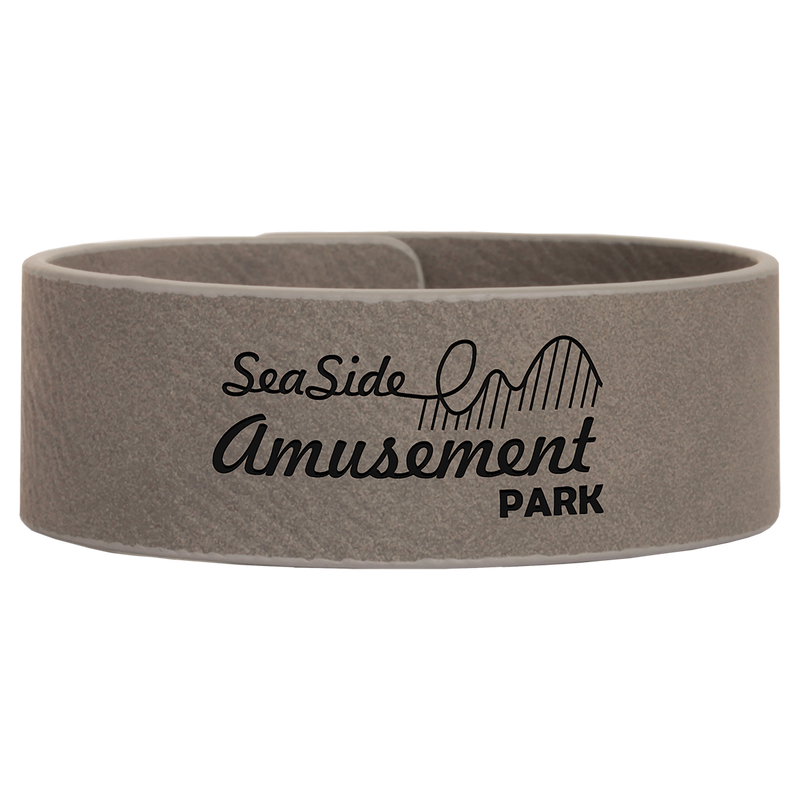 9 1/2" x 1" Gray Leatherette Cuff Bracelet