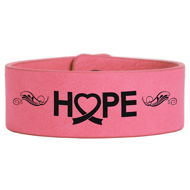 9 1/2" x 1" Pink Leatherette Cuff Bracelet