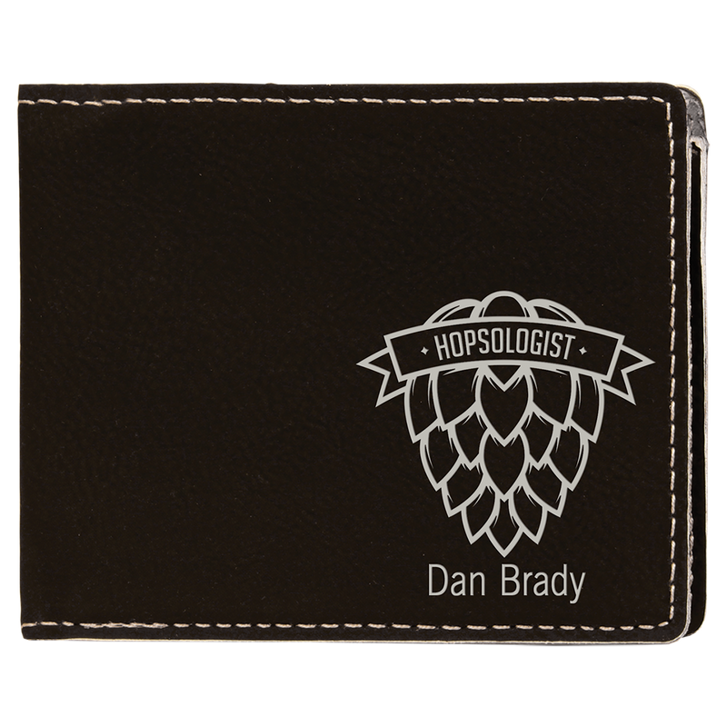 Black & Silver Leatherette Bifold Wallet