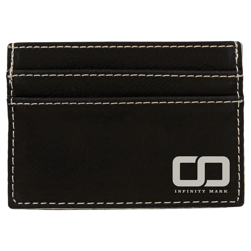 Black & Silver Leatherette Wallet Clip