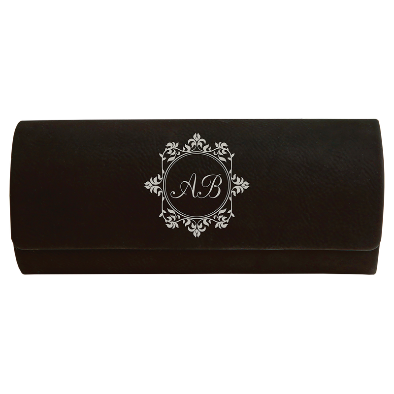 Black & Silver Leatherette Eyeglass Case