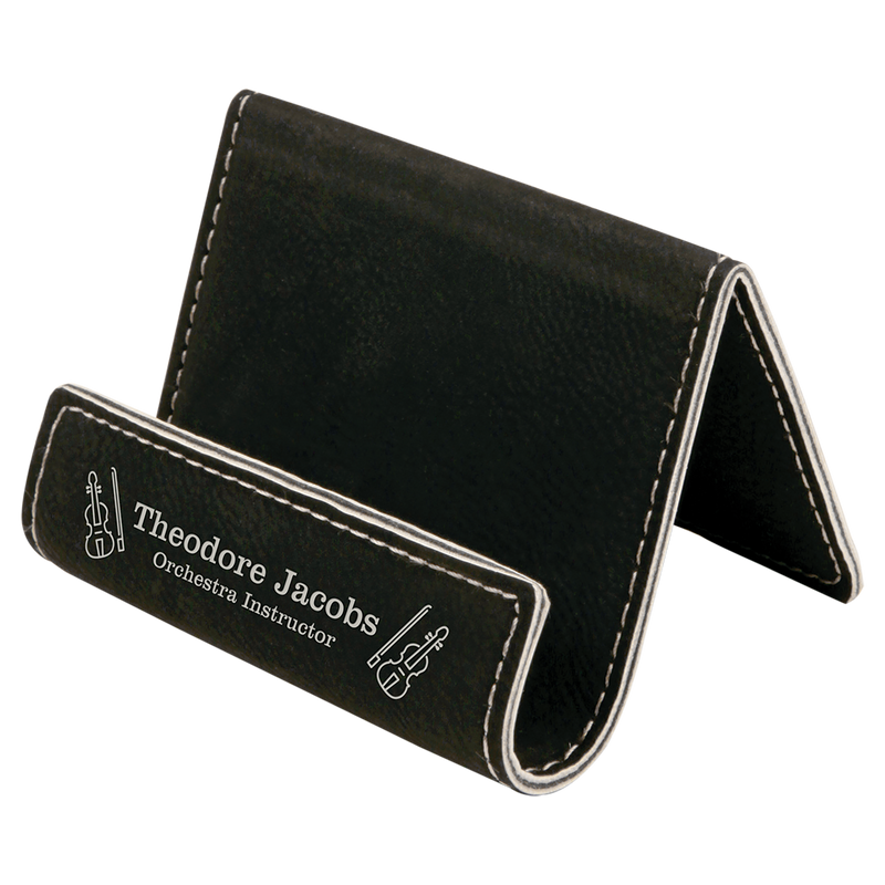 Black & Silver Leatherette Holder/Easel