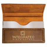 Rustic & Gold Leatherette Hard Business Card Holder