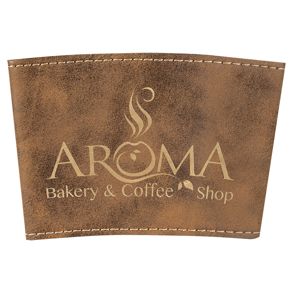 Rustic & Gold Leatherette Latte Mug Sleeve