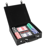 Black & Gold Leatherette 100-Chip Poker Set