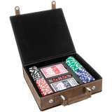 Rustic & Gold Leatherette 100-Chip Poker Set