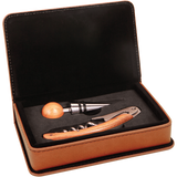 Rawhide Leatherette 2-Piece Wine Tool Set