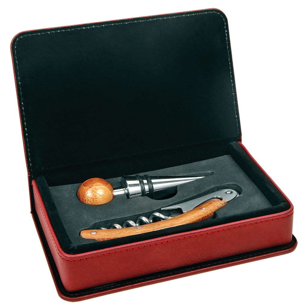 Rose Leatherette 2-Piece Wine Tool Set