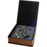 Dark Brown Leatherette 3-Piece Wine Tool Set