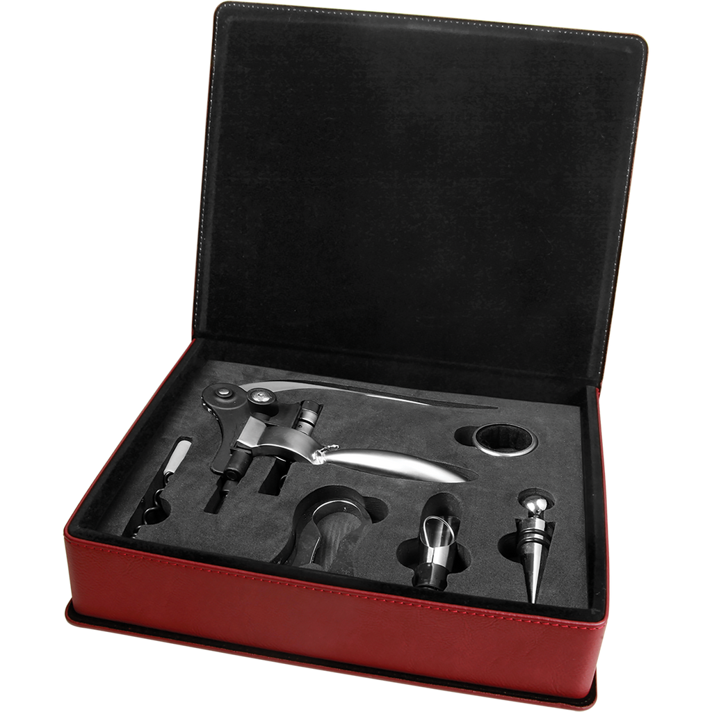 Rose Leatherette 5-Piece Wine Tool Set
