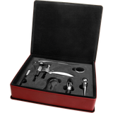 Rose Leatherette 5-Piece Wine Tool Set