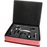Pink Leatherette 5-Piece Wine Tool Set