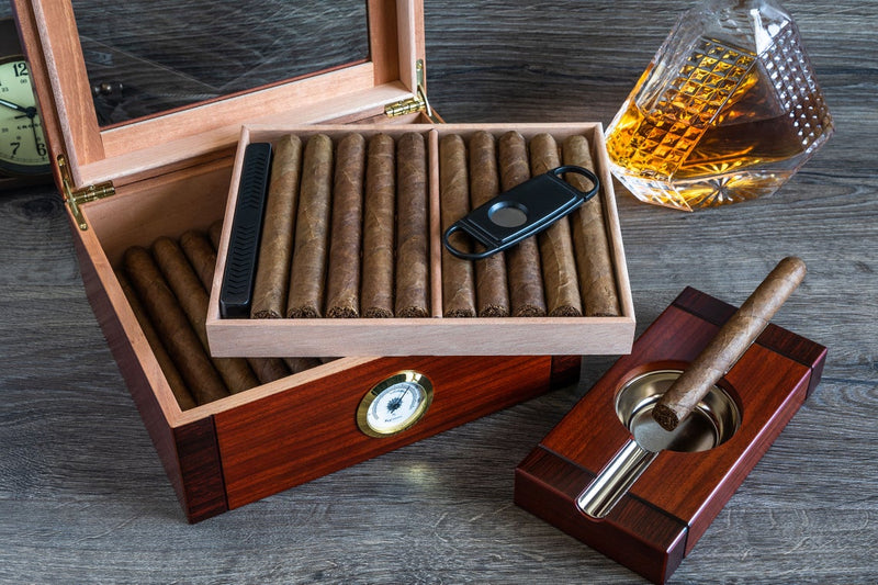 Beveled Glass Top Cigar Humidor