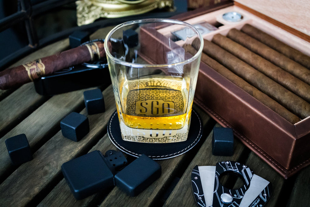 Personalized Square Shape Whiskey Glass - 11 oz