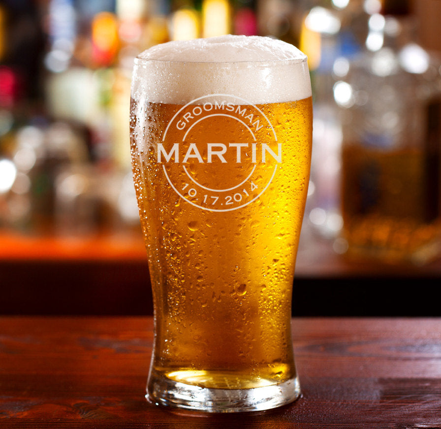 Engraved Beer Glass