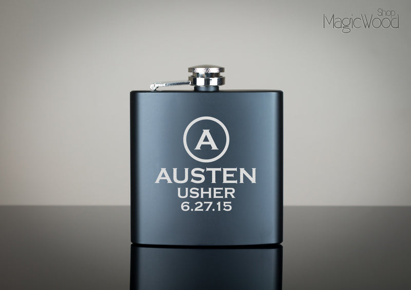 Custom black flask