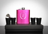 Custom Hot Pink Flask Set