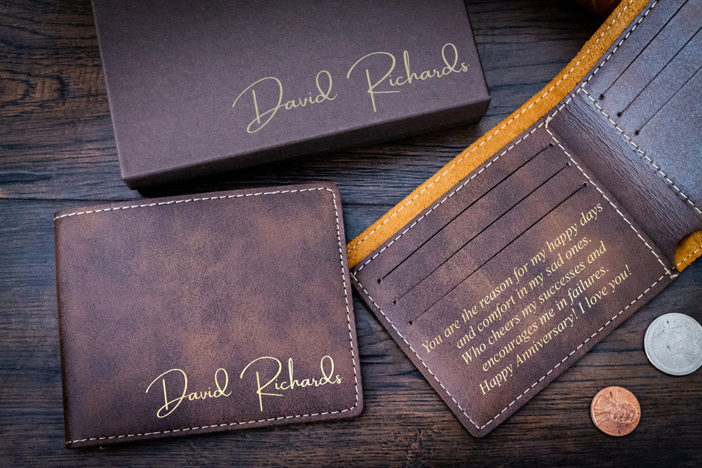 Crafted Elegance: Personalized Slim Men's Wallets by Magic Woodshop