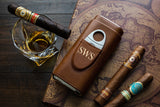 Travel cigar case with cutter