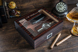 Piano Finish Cigar Humidor Box with Accessories, High Quality Lacquer Humidor