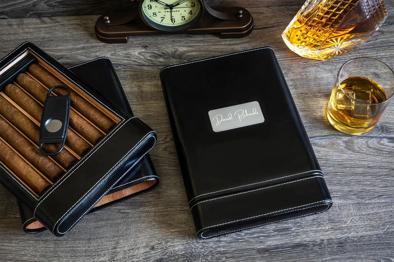 Personalized Cigar Case, Groomsmen Gift, Engraved Cigar Humidor, Gift for Men, Custom Cigar Case, Wedding Gift, Holiday Gift, Fathers Day