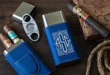 Personalized cigar case and cutter - Custom Engraved Cigar case