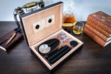 Engraved Cigar Humidor Gift Set with Matching Accessories, Great gift for your groomsmen or cigar lovers