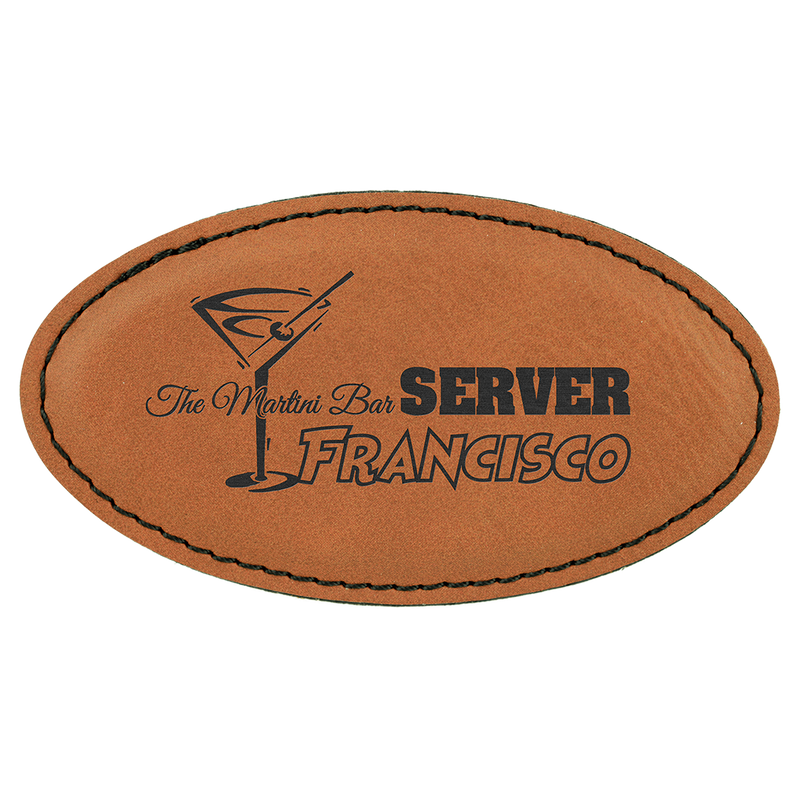 Rawhiden Leatherette Oval Name Badge with Magnet